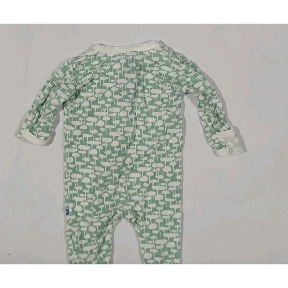 Kickee Pants Bamboo Footie Sleeper Unisex Size 0-3 Months Baby Green Geo - Picture 6 of 7